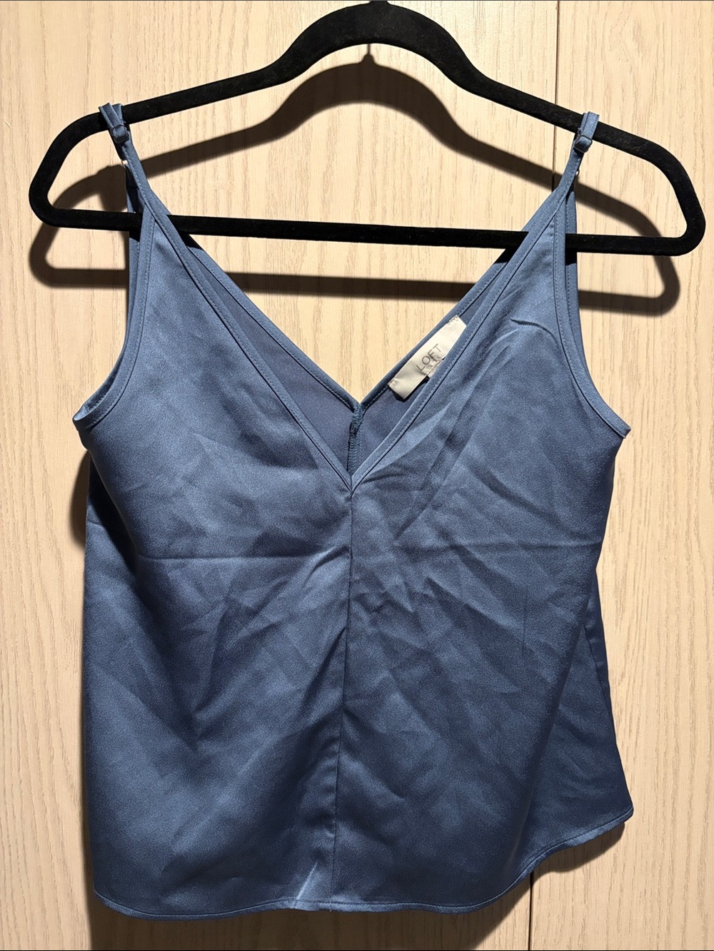 LOFT Slate Blue V-Neck Adjustable Strap Camisole